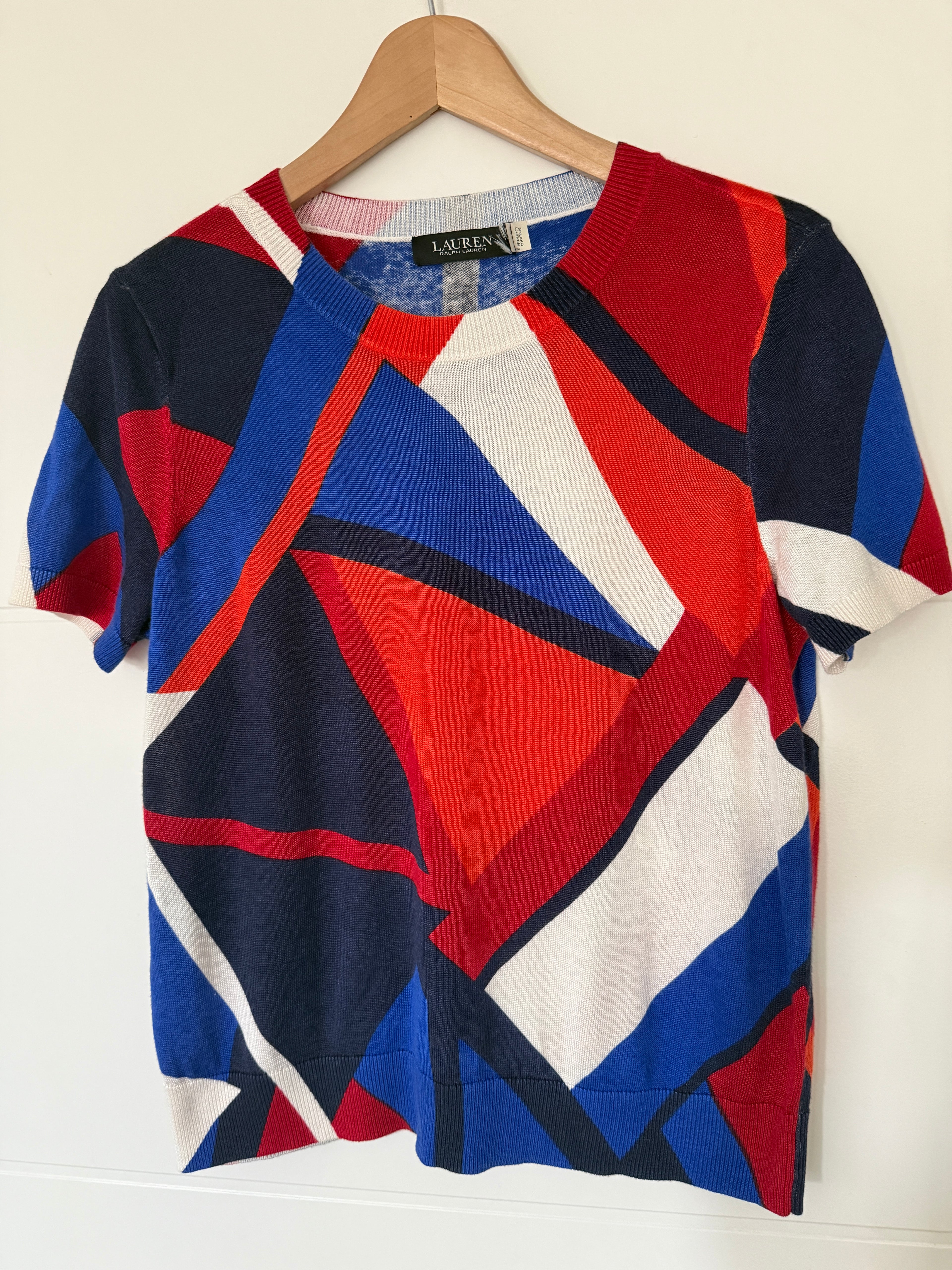 Ralph Lauren “black label” red white blue knit top tee.