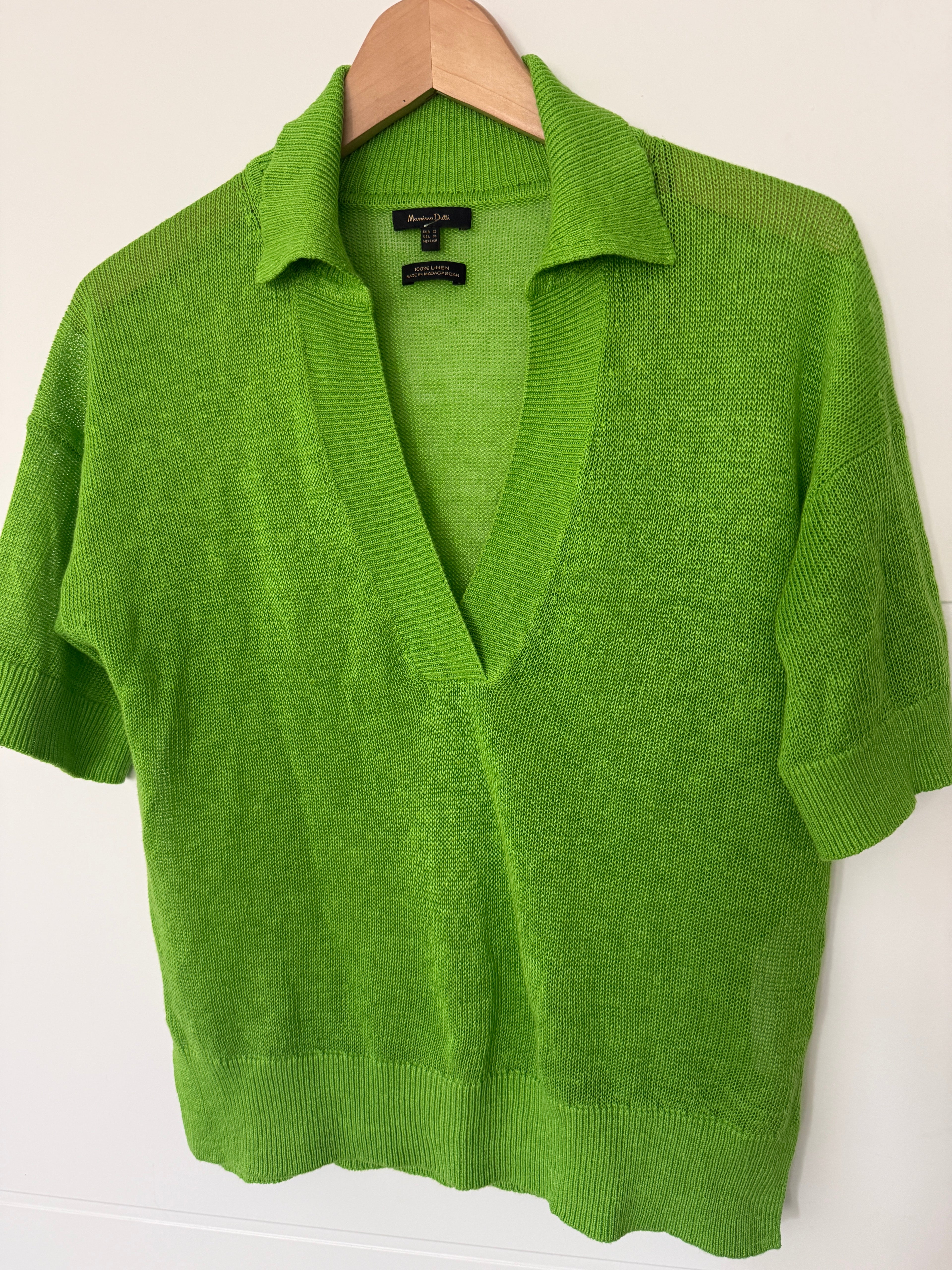 Massimo Dutti Short Sleeve Knit Polo Shirt